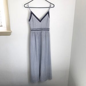 Blue pinstripe maxi dress size small